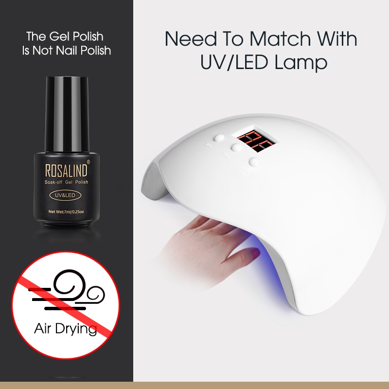 Ảnh Gel móng tay ROSALIND Màu xanh 7ML Chai thủy tinh sơn móng tay 4