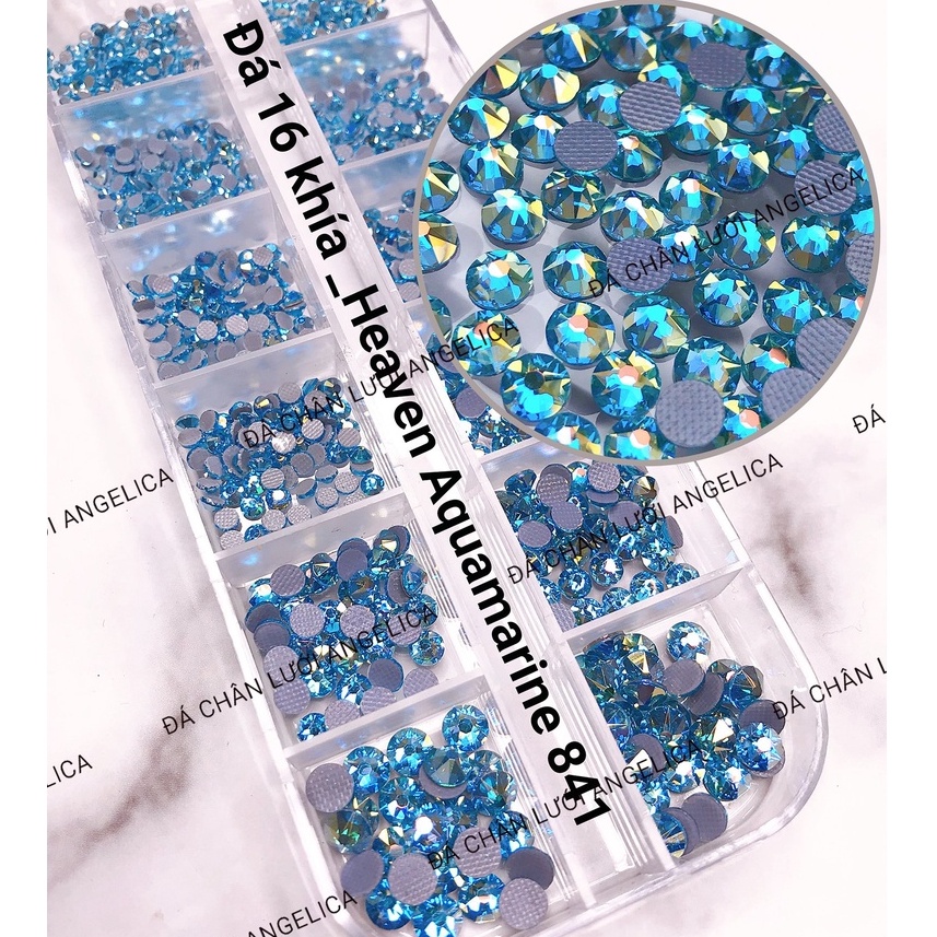 Đá Nail Chân Lưới 16 Khía Nail Heaven Aquamarine Đính Trang Trí Móng ANGELICA 841