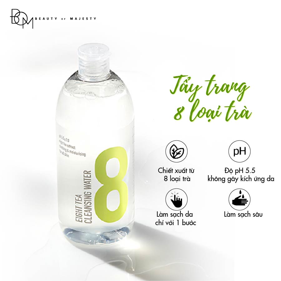 Ảnh Combo 2 Chai Nước Tẩy Trang Làm Sạch Da Không Chứa Cồn BOM Eight Tea 500ml x 2 3
