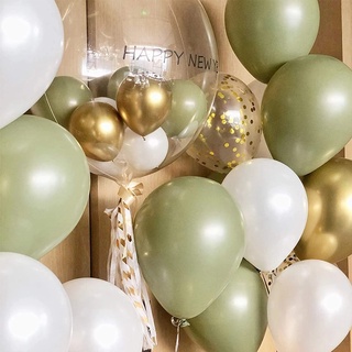 Set 10 Bong Bóng Cao Su Latex Màu Vàng/Xám/Nâu Cổ Điển Trang Trí Tiệc Cưới
