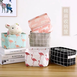 Giỏ Vải Vintage Đựng Đồ Dùng Cá Nhân, Đựng Mỹ Phẩm - Giỏ Văn Phòng Mini Để Bàn Xinh Xắn 2357