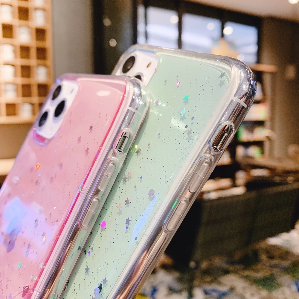 Ốp Điện Thoại TPU Dẻo Đính Ngôi Sao Lấp Lánh Cho Samsung Galaxy A50 A70 A30S A20S A10 A8 2018 J8 2018 A7 2018