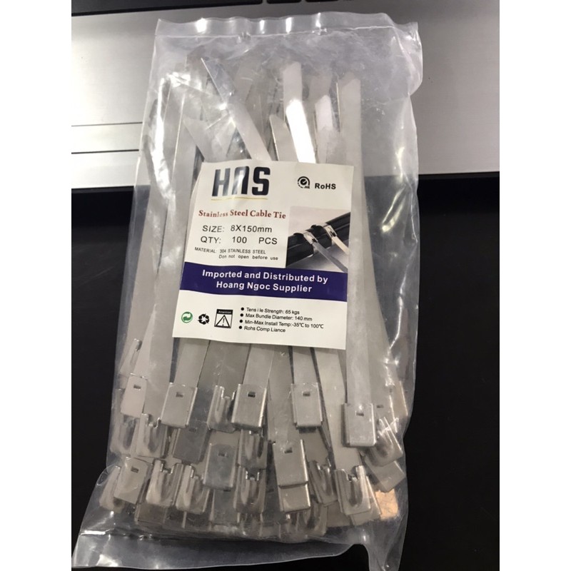 dây rút inox bản rộng 8x150 và 8x200mm , 100sợi/bịch | Shopee Việt Nam