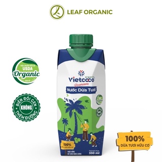 Nước Dừa Tươi hữu cơ Vietcoco 330ml giàu vitamin khoáng chất