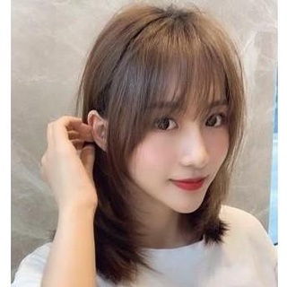 Tóc giả nguyên đầu cao cấp, tóc tỉa cụp ngang vai, mái trẻ trung Hamin