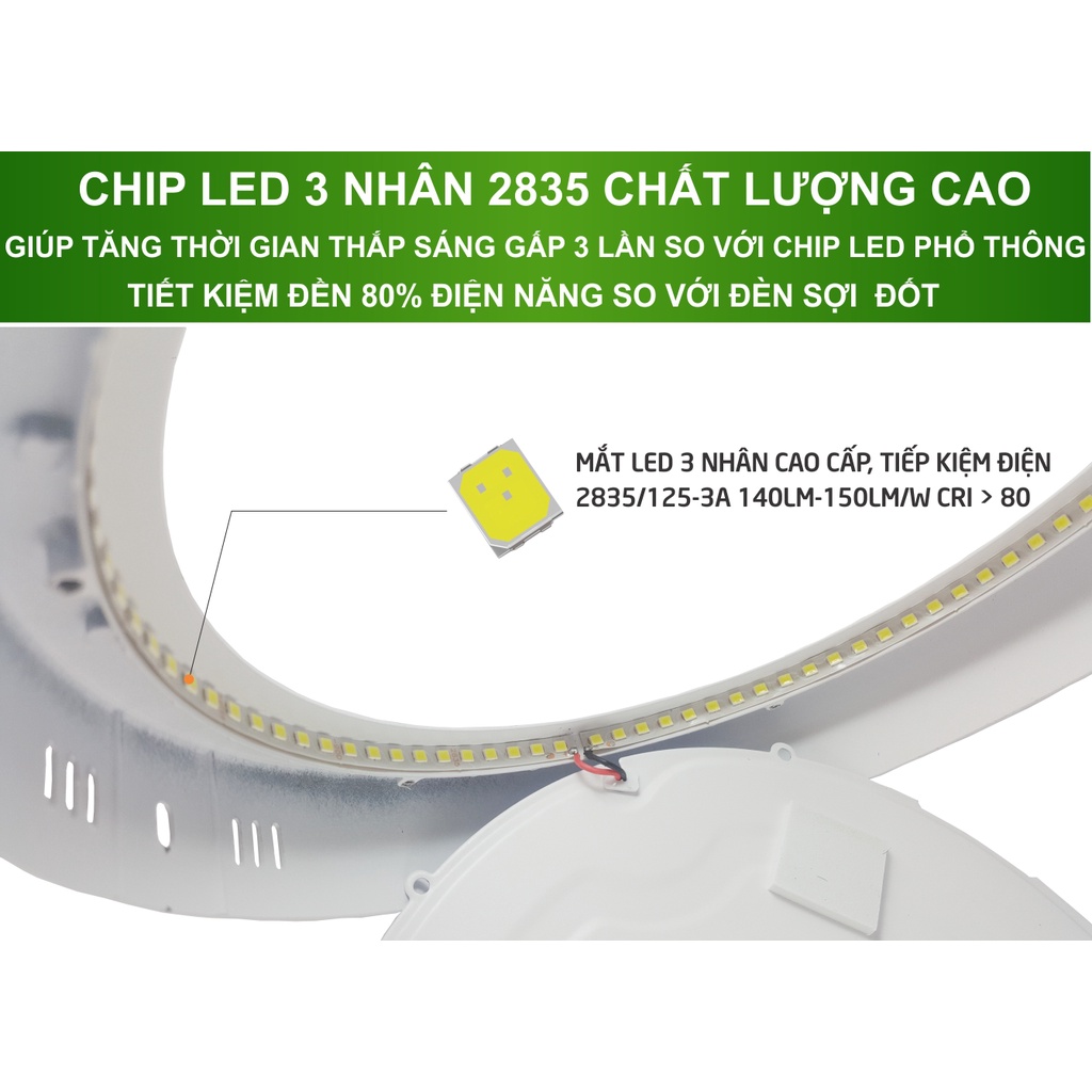 Đèn ốp trần siêu mỏng vuông OPSMV CHÍNH HÃNG Made in Việt Nam
