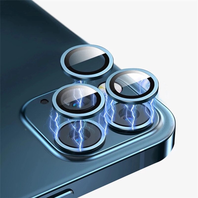 Vòng Kim Loại Kính Cho iPhone 17 Pro Max Full Cover Ống Kính Máy Ảnh Kính Bảo Vệ 15 14 13 12 Bảo Vệ Màn Hình 16 Pro Max Phim