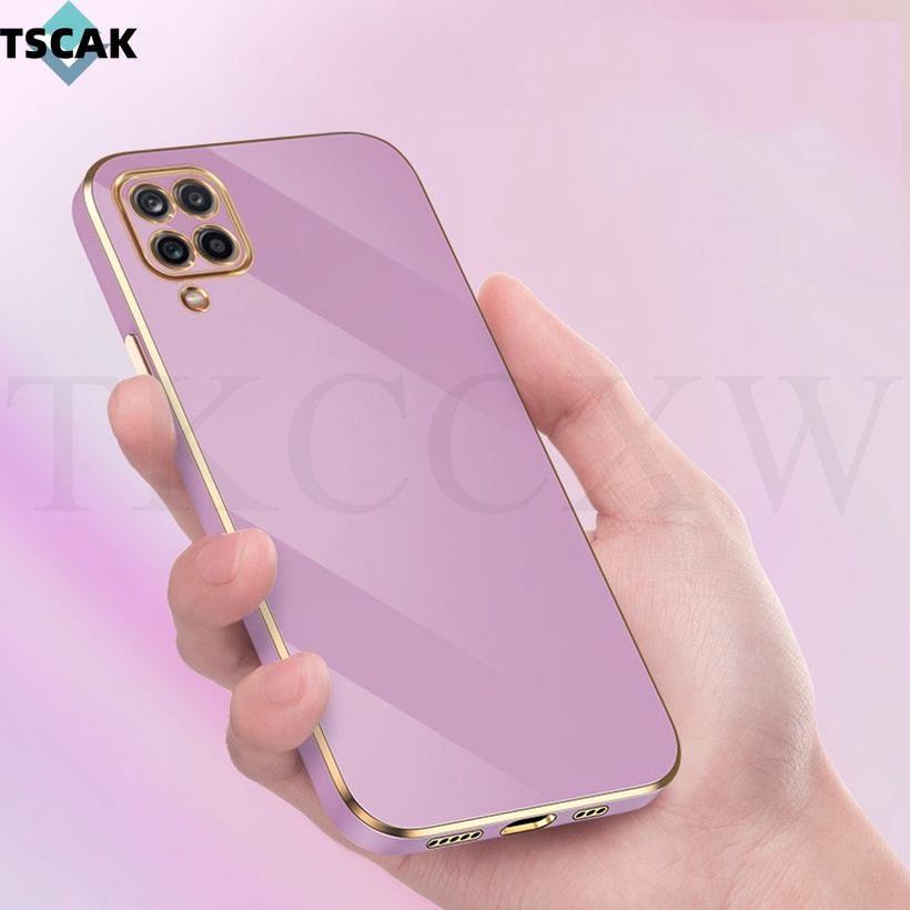 Ốp Điện Thoại Silicon Dẻo Mạ Màu Trơn 6D Sang Trọng Cho Samsung Galaxy M32 M51 M62 M30S M21 M42 M12