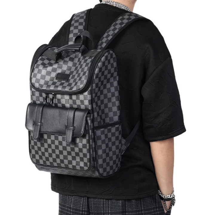 Unisex Korean-Style PU Leather Backpack – Fits Laptop, for School – 6