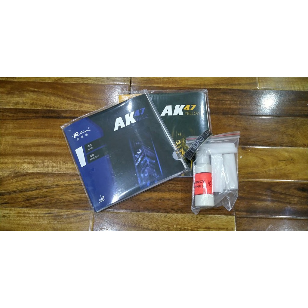 COMBO 2 MẶT Vơtj bóng bàn PALIO AK47 XANH (BLUE) TẶNG KÈM KEO SỮA DÁN MẶT VỢT  ENERGY LONG 3 VÀ VIỀN VỢT STIGA