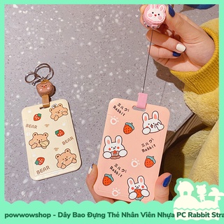 [Sẵn VN - Hỏa Tốc] Bao Đựng Thẻ Nhân Viên Nhựa PC Mẫu Gấu Thỏ Bear Rabbit Strawberry