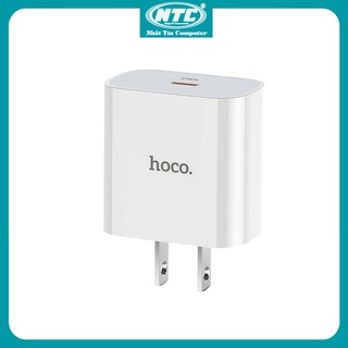 Cốc sạc nhanh Hoco C76 Plus Chân dẹp, Cổng TypeC PD 20W (Trắng)