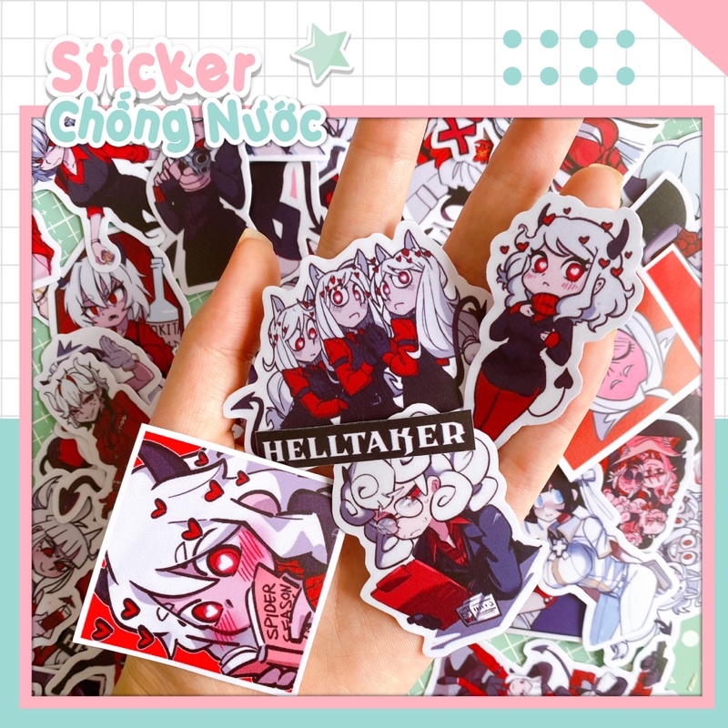 Set sticker Helltaker - hình dán game Helltaker hình dán chống nắng ...