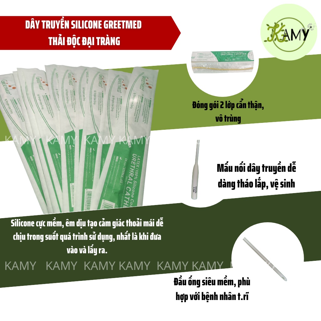 Combo 10 Dây truyền SILICON (ống thông tiểu 1 nhánh Fr14 Top Bot ) thải độc đại tràng cà phê