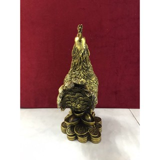 Gà Phúc Hàng Đẹp Vật phẩm Phong Thuỷ Bằng Đồng Cao 28cm