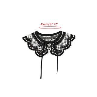 Vipdeal1 Vòng Cổ mini Giả Áo Sơ Mi Nửa Cổ Thêu Họa Tiết dickey Có Thể Tháo Rời