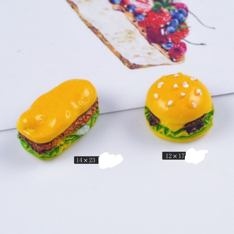 [Mô hình thu nhỏ]  bánh Hamburger   trang trí bàn làm việc nhà cửa