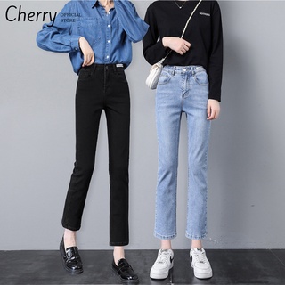 Quần Jean Nữ Ống Đứng CHERRY Dáng Lửng, Suông, Chất Jean Hàng Xuất Đẹp Có Co Giãn Nhẹ T029