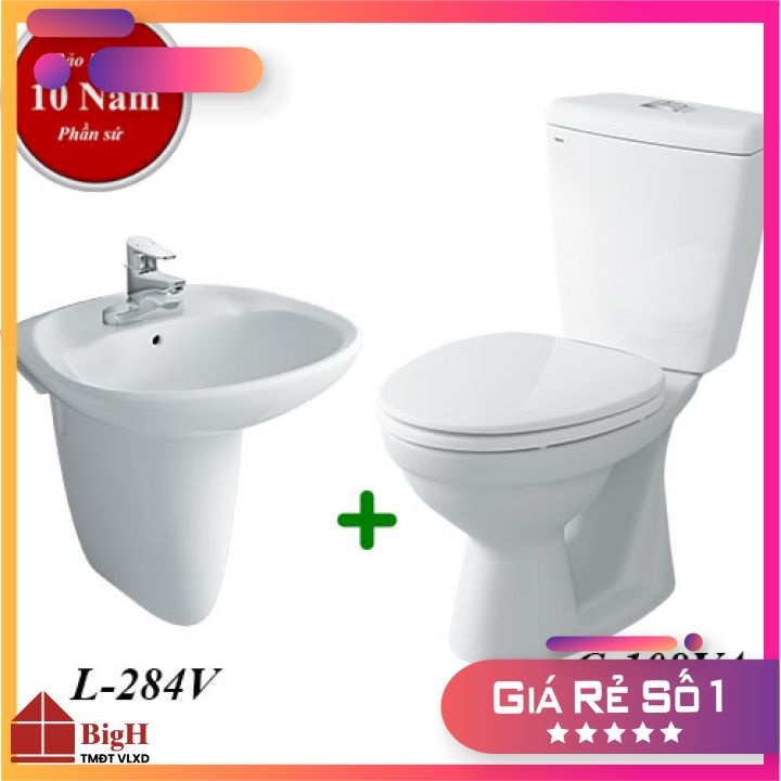 Bộ thiết bị vệ sinh Inax C-108VA + L-284V. Lớp men chất lượng cao , giữ ...