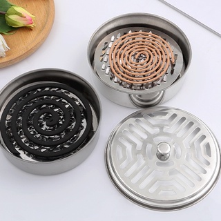 Hộp đựng nhang muỗi INOX CÓ NẮP ĐẬY T2 Khay đựng nhang muỗi an toàn T2
