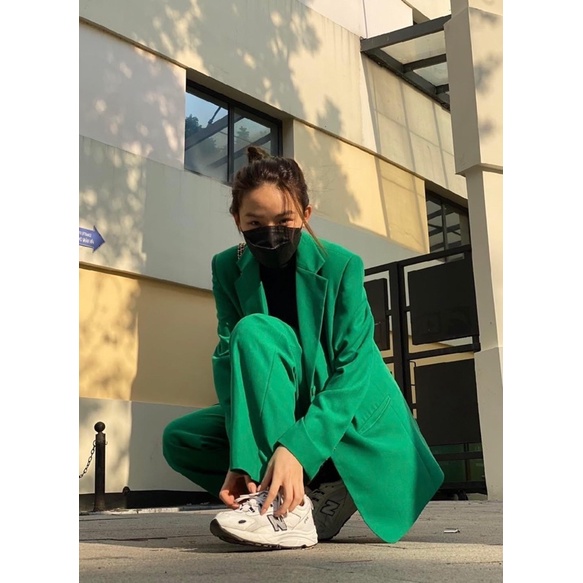Quần Tây Nữ May Theo Số Đo Lưng Cao Form Chuẩn Công Sở Phối Blazer Vest Chất Liệu Cao Cấp | Diluclothing - Màu xanh lá