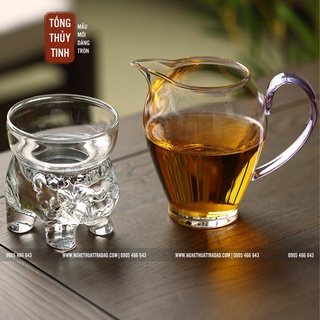 Tống thủy tinh dáng tròn trong suốt quay tím tinh tế - dung tích 40ml