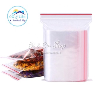 100 Cái Túi Zipper / Ziplock Chỉ Đỏ Dẻo Dày Nhiều Kích Cỡ Đa Dạng Thông Dụng - Bi & Bin Handmade Shop