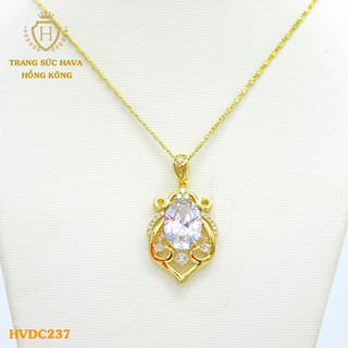 Dây Chuyền, Vòng Cổ Nữ Mặt Đính Đá, Titan Xi Mạ Vàng Non 24k Cao Cấp - Trang Sức Hava Hong Kong