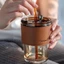 Cốc Thủy Tinh GORGOUS Có Nắp , Ly Uống Nước Kèm Ống Hút Và Bao Da Đi Kèm - 450ml Có 2 Màu - COC576