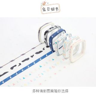 Băng dính trang trí washi tape bản nhỏ 🐻🌸