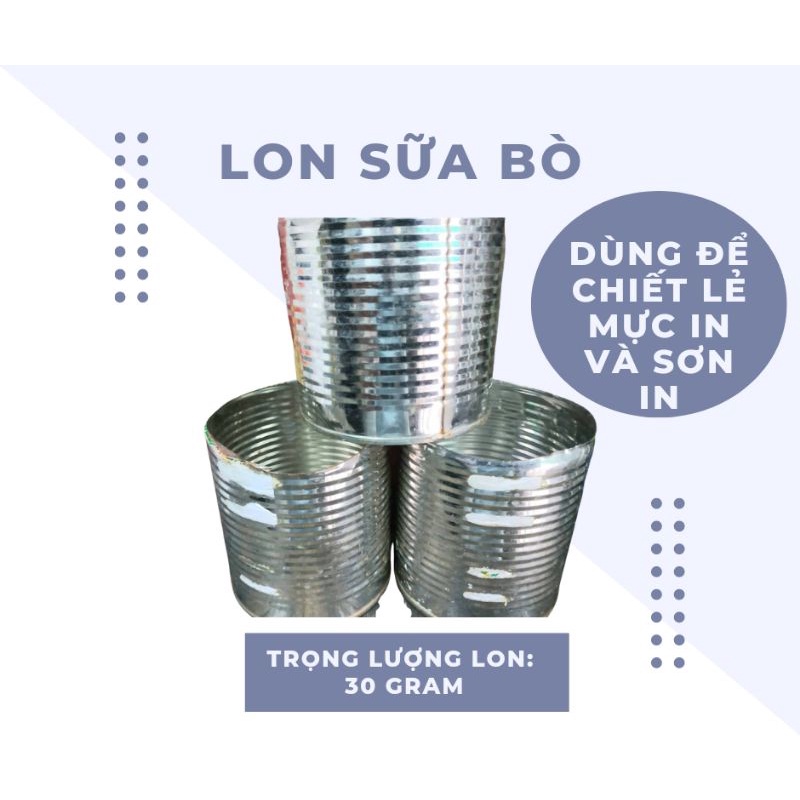 Lon sữa bò dùng để chiết lẻ đựng mực in và sơn in | Shopee Việt Nam