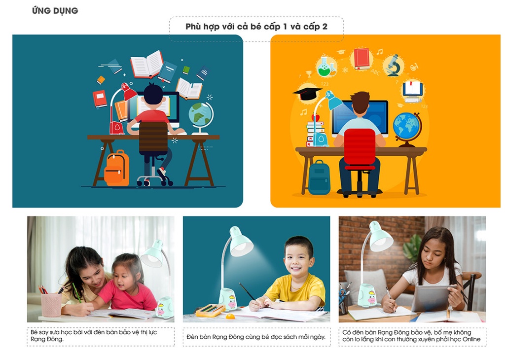 Mô tả Đèn bàn Led bảo vệ thị lực Rạng Đông - Bảo hành chính hãng 18 tháng - Model: RD-RL-24.V2 - 3