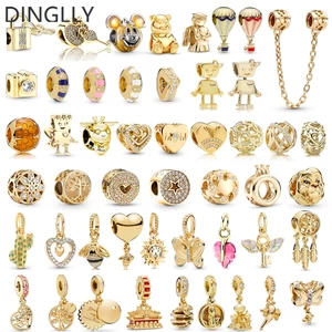 Hạt Charm Hình Trái Tim / Con Ong / Ngôi Sao / Bướm / Vòng Bắt Giấc Mơ Màu Vàng Kim Dùng Làm Trang Sức
