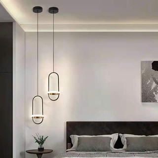 AIMI Bắc Âu Mặt Dây Đèn Đầu Giường Nhỏ Đèn Chùm Đen/Vàng Bếp Treo Đèn Khu Ăn Uống Droplights Ốp Trần
