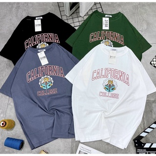 Áo phông 3158 nam nữ form rộng tay lỡ in chữ CALIFORNIA chất liệu cotton
