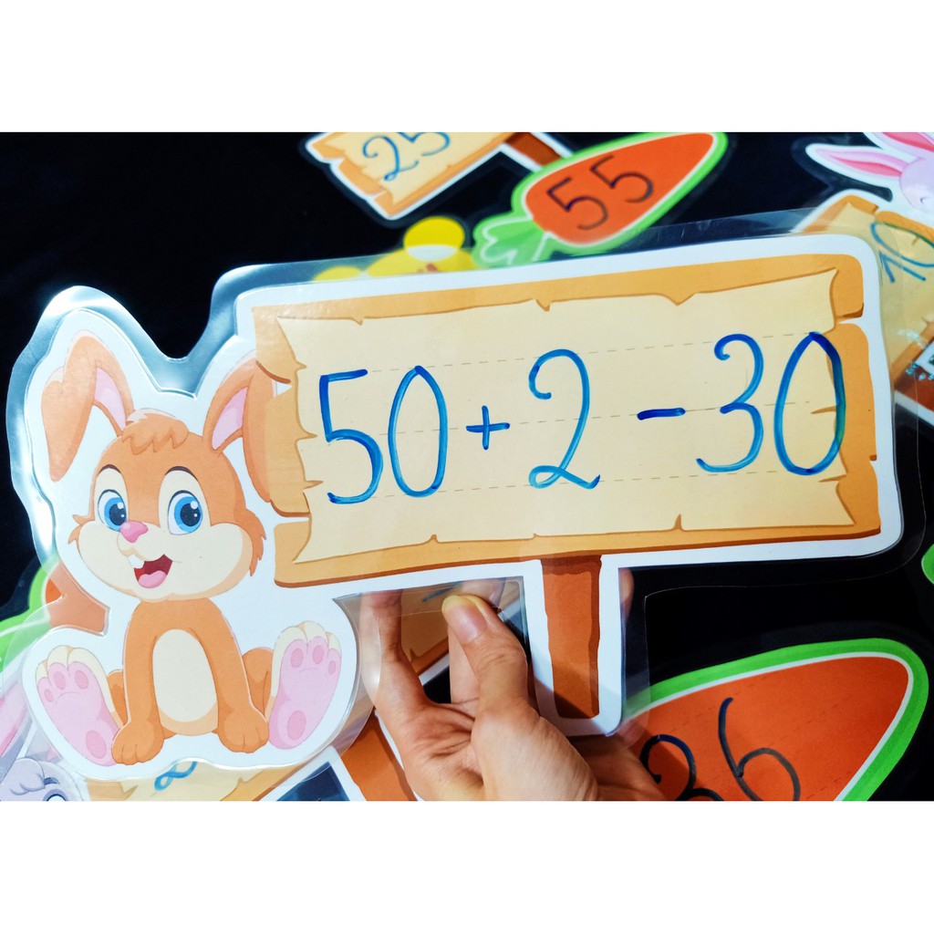 Bộ 4 Anh Em Nhà Thỏ Tìm Cà Rốt (4 bé thỏ + 4 cà rốt)