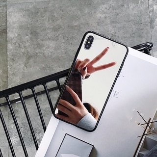 Ốp Điện Thoại Gương Cạnh Đen Cho iPhone 16 15 14 13 12 11 Pro MAX X XS MAX XR Vỏ Bảo Vệ TPU Mềm Cho iPhone 6s 7 8 PLUS Ốp Gương