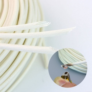 1 / 2 / 4 / 5Meter Nhựa Silicon Bện Ống Sợi Thủy Tinh Đường Kính 1-25mm 200°C Ống cáp cách nhiệt bằng sợi thủy tinh chống cháy Bảo vệ ống