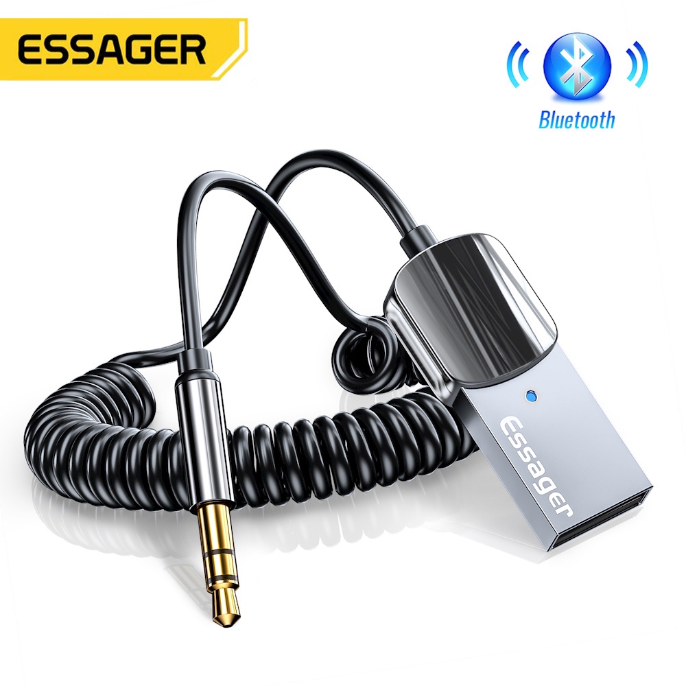Bộ Chuyển Đổi Bluetooth 5.0 Essager Eb01 Không Dây Tích Hợp Mic Chuyển Từ Cổng Usb Sang Giắc Âm Thanh 3.5mm Cho Xe Hơi