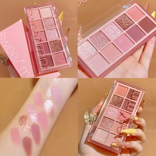 Bảng Phấn Mắt 10 Màu Sắc Hiệu Ứng Lì/ Ánh Nhũ Chống Nước Lên Màu Cực Chuẩn