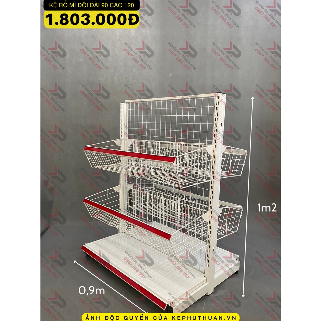 Kệ Rổ Mì ( 2 Mặt )- Dài 90 x Rộng 35 x Cao 120 | Shopee Việt Nam