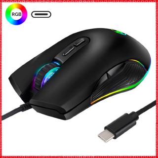 Chuột Chơi Game Có Dây Type-C RGB Chuột Quang Công Thái Học 3200 DPI Cho Văn Phòng PC Laptop Game Thủ Chuột Mát