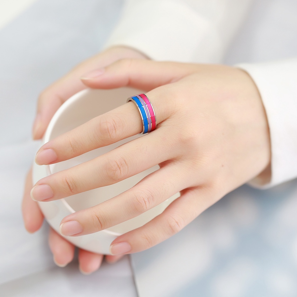 Ảnh Nhẫn đeo tay OIMG bằng thép không gỉ phong cách LGBT thời trang cao cấp cho nam và nữ 2