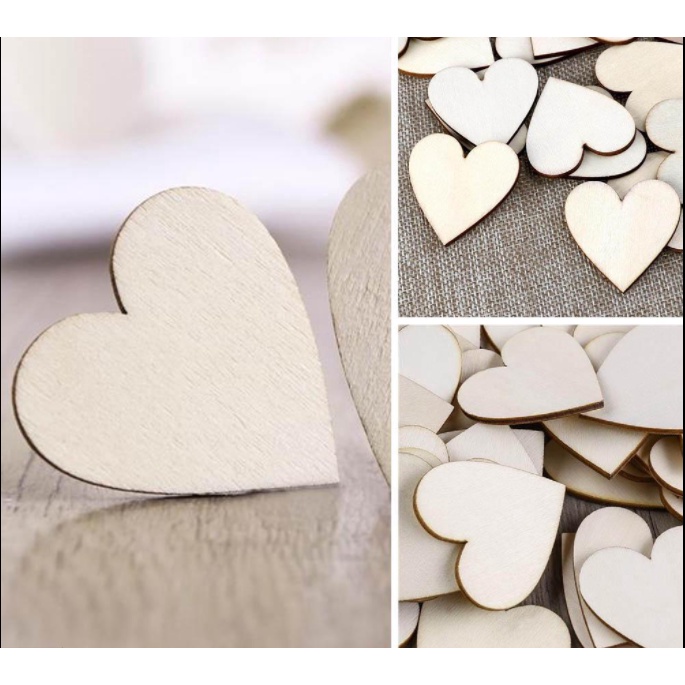 Set 10 Miếng gỗ DIY trang trí decor phòng, cửa hàng (Hình tròn, Trái tim, Ngôi sao tùy chọn)