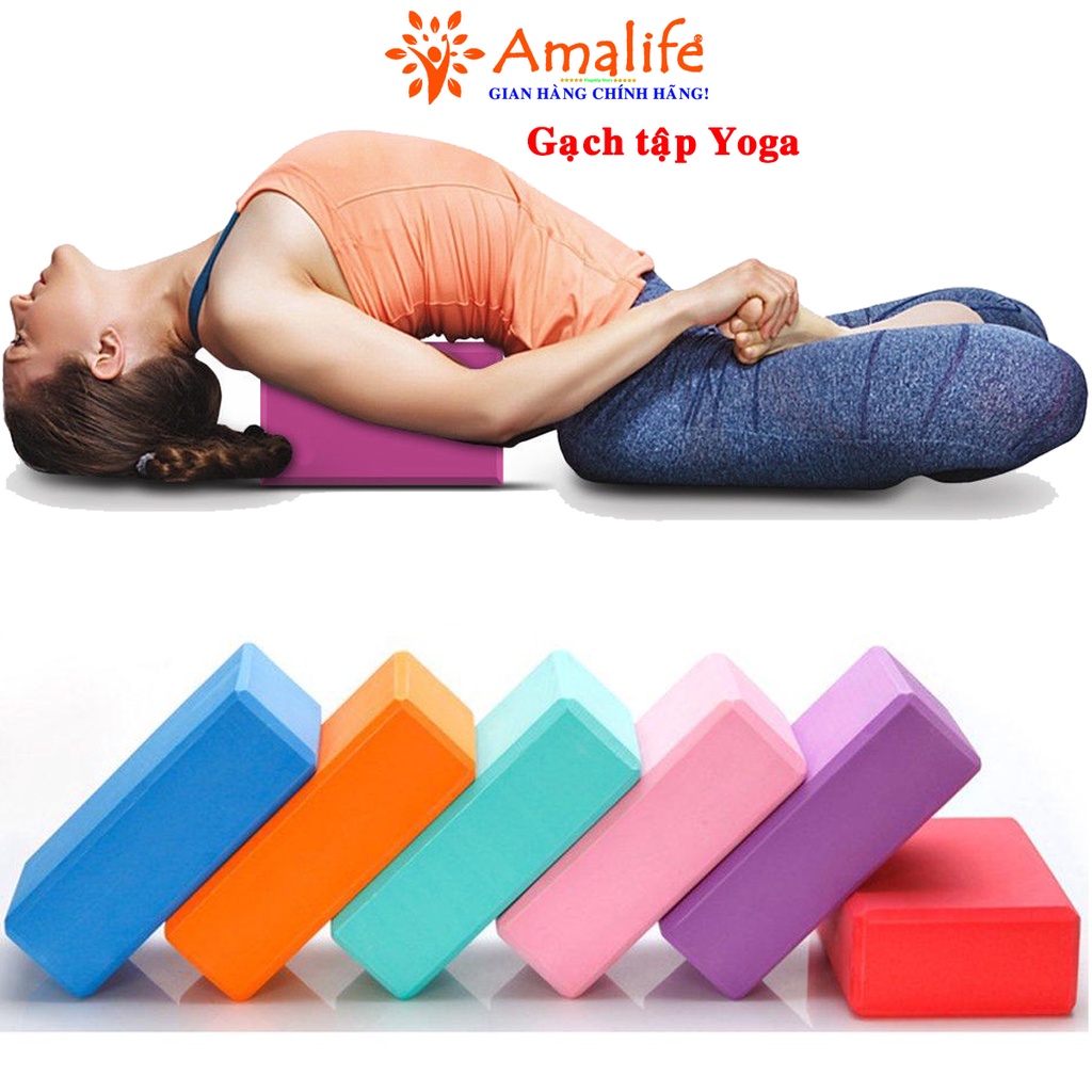 Mô tả Gối Tập Yoga Chọn Màu Chính Hãng Amalife Cao Cấp – Gạch Tập Yoga Loại Nặng 190gram - 1