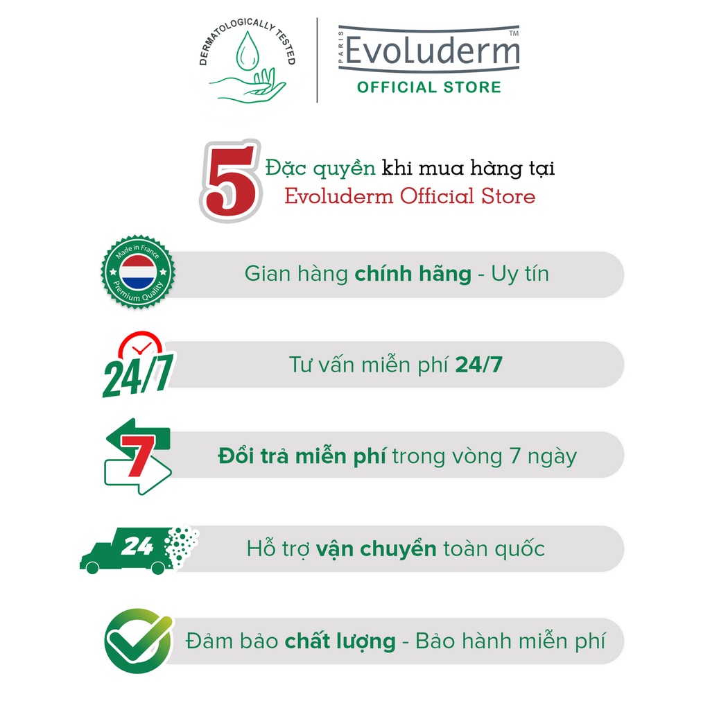Sữa tắm gội cho bé Evoluderm thiên nhiên thuần chay giúp làm sạch dưỡng ẩm toàn thân bé 500ml (QT)