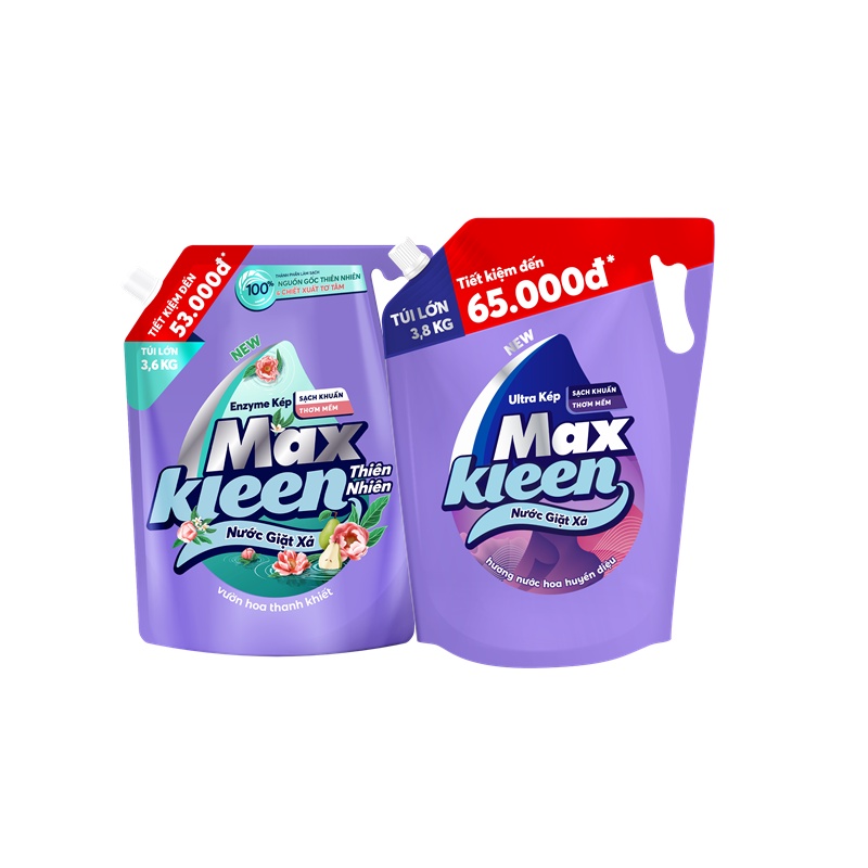 Ảnh Combo 2 Túi nước giặt xả MaxKleen Thiên nhiên 3.6kg + Huyền diệu 3.8kg 1