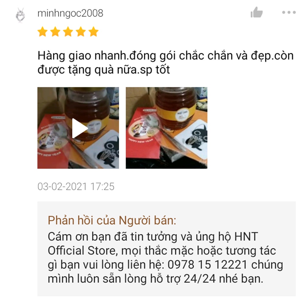 Ảnh Mật ong nguyên chất hoa nhãn tự nhiên HNT NATURAL PRODUCT MO50G 2