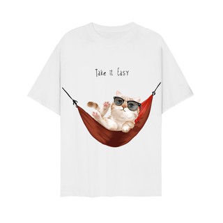 Áo thun unisex mèo hoàng thượng nằm võng cực ngầu yêu cho các Sen form đẹp vải dày mịn mát 2019T1262