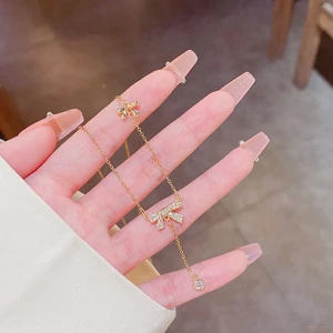 Vòng Cổ Choker Thép Titan Đính Nơ Tua Rua Phong Cách Mới